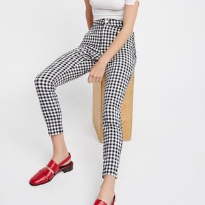Free People gingham skinny pants